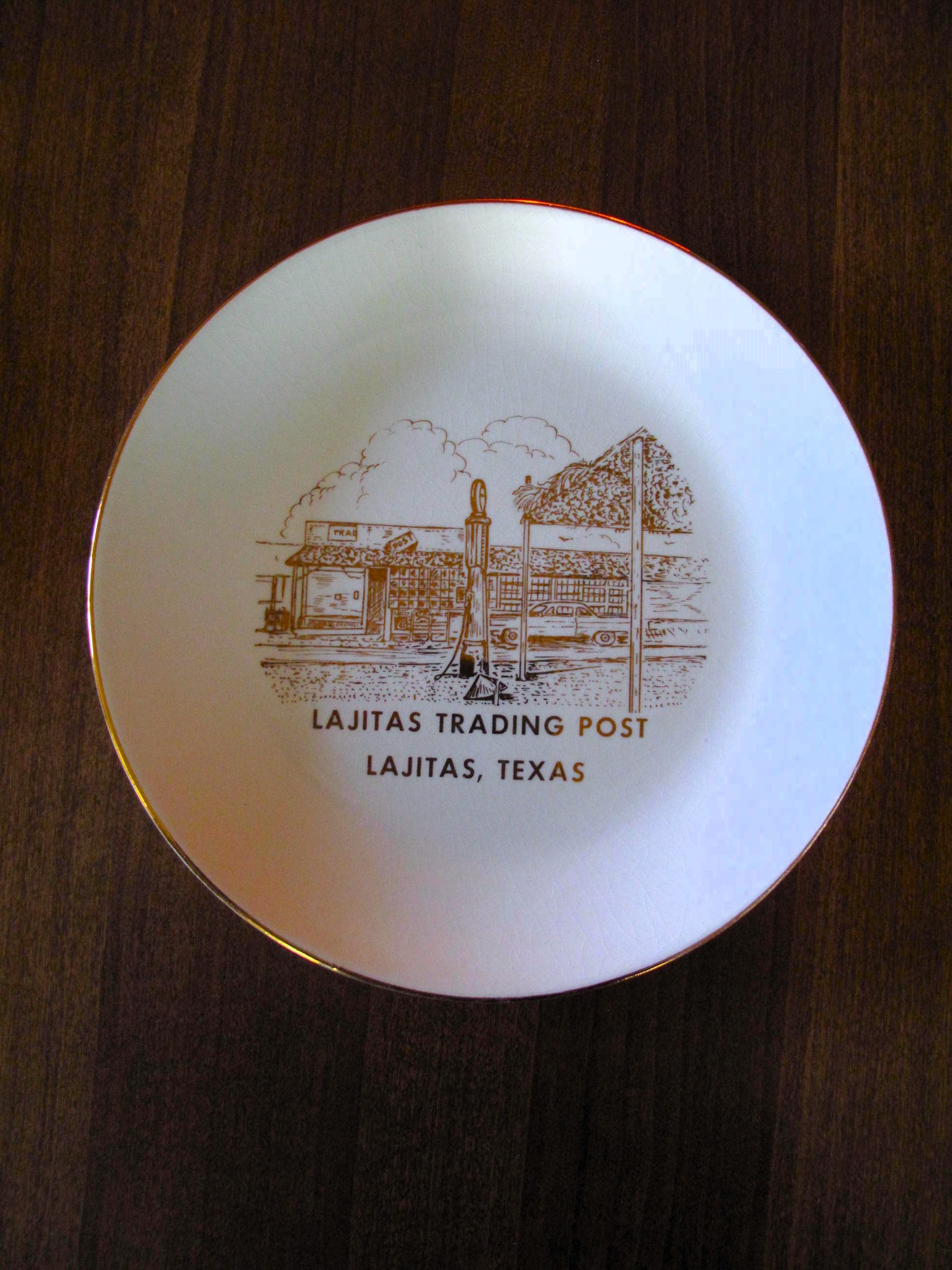 Vintage souvenir plate from Lajitas Trading Post