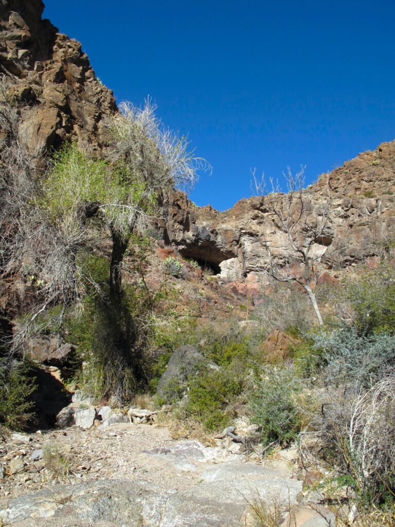 Prehistoric cave set into the side of Burro Mesa in Big Bend National Park.