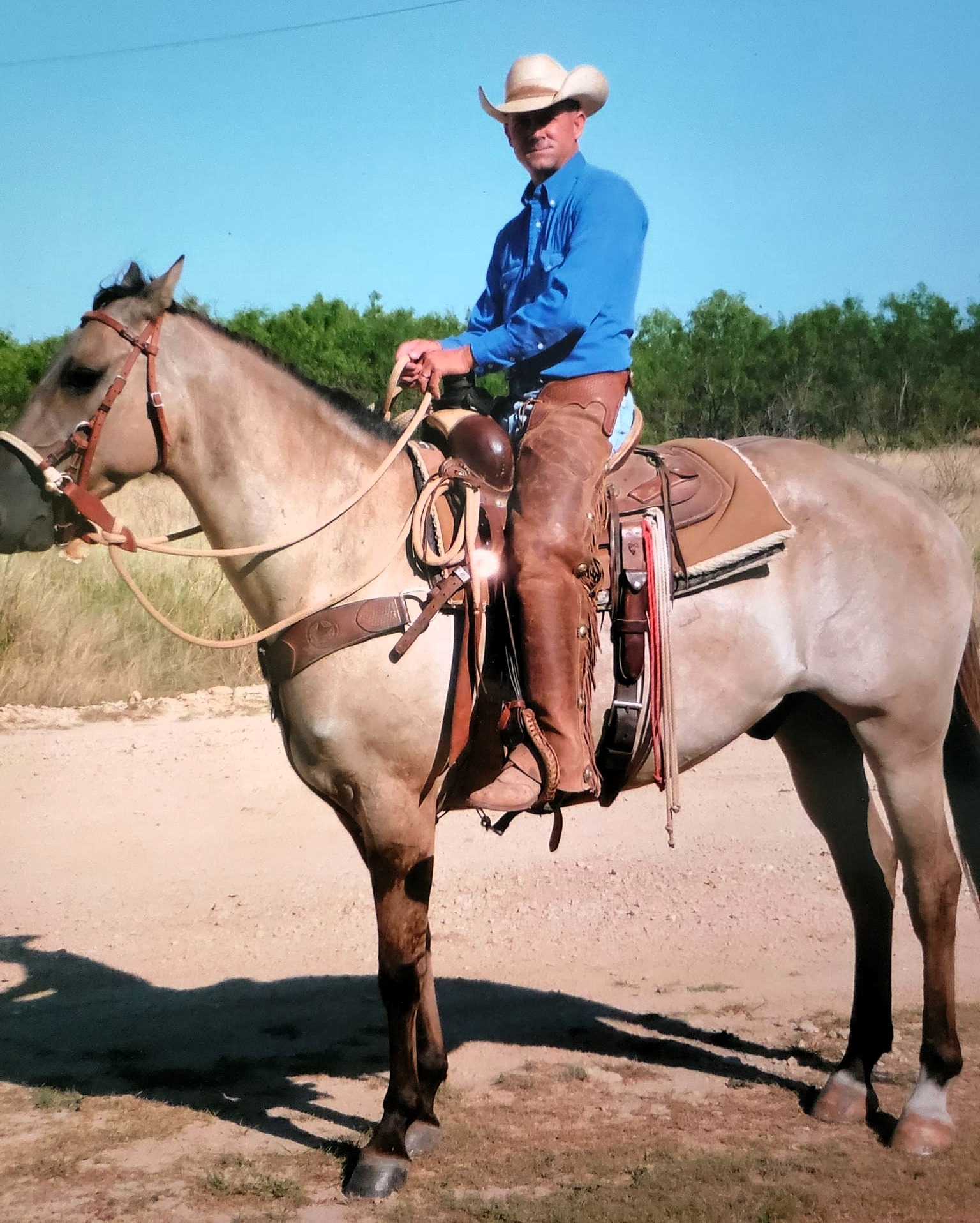 Barry English riding his favorite horse, Cando.